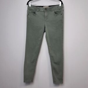 Democracy Ab Technology Mid Rise Olive Green Gray Twill Skinny Pants size 10